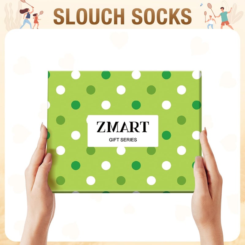 Zmart Women Slouch Socks - Cozy Scrunch Socks, 80s Style in White, Black, Orange & Cream - Image 3